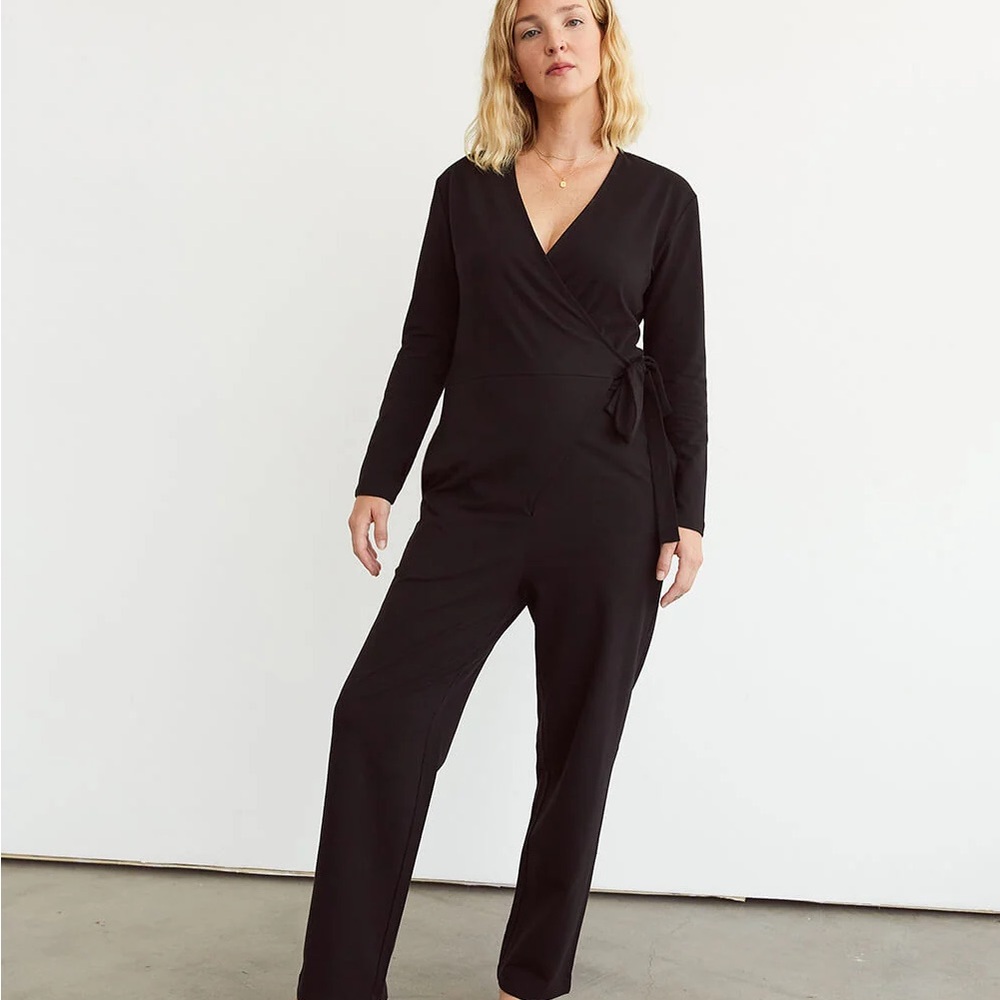 Storq flex fit maternity jumpsuit, black, large